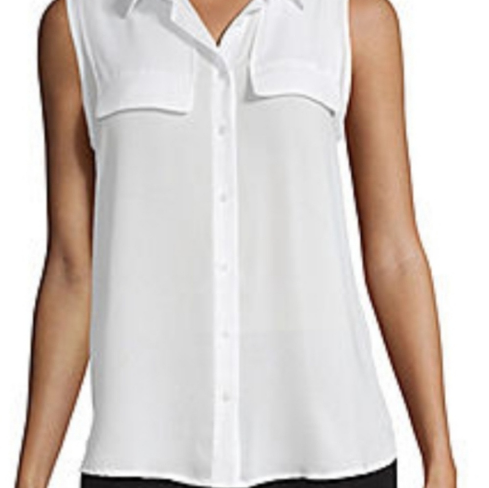 White sleeveless blouse